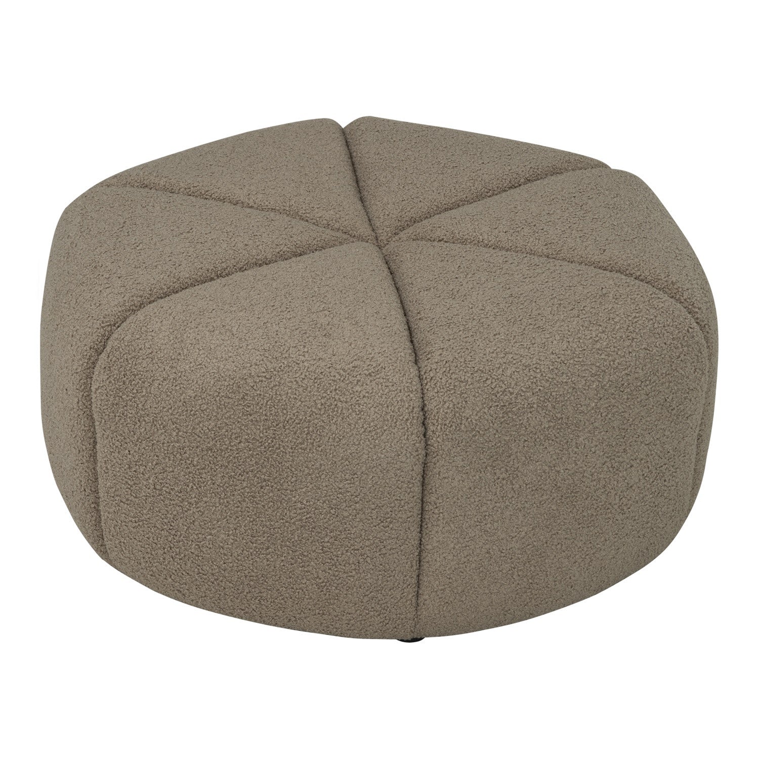 Bufey Dia 765 pouf in Cappuccino colour Teddy fabric