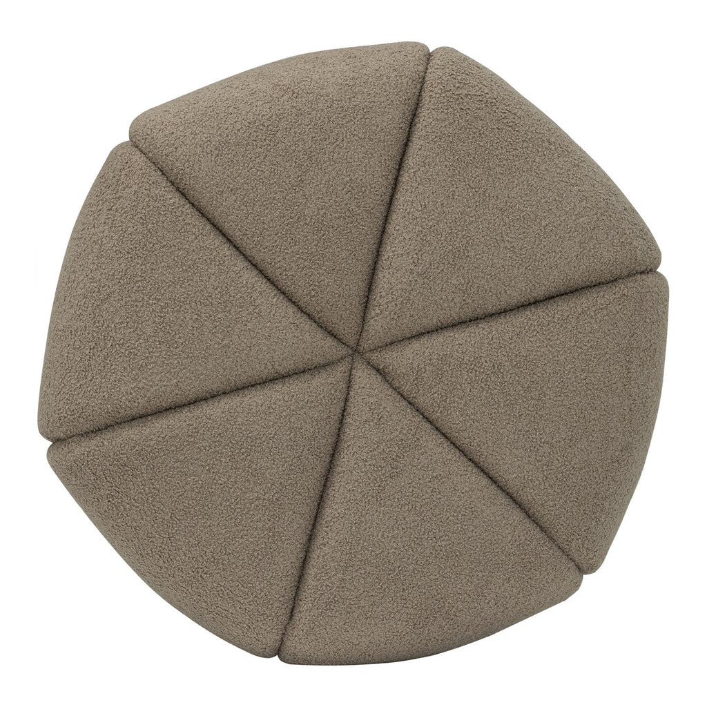 Bufey Dia 765 pouf in Cappuccino colour Teddy fabric
