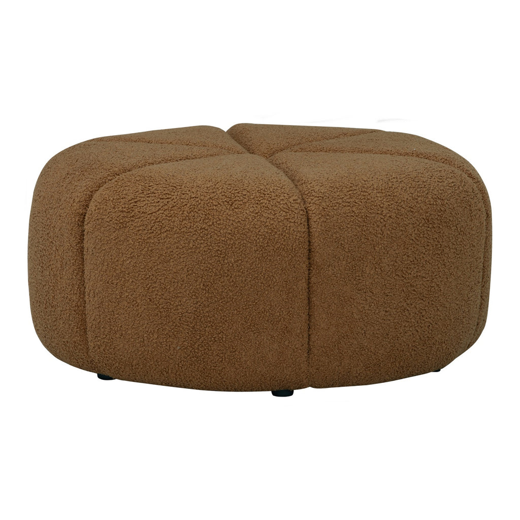 Bufey Dia 765 pouf in Caramel colour Teddy fabric.