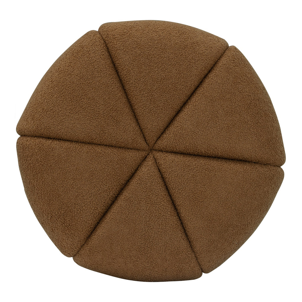 Bufey Dia 765 pouf in Caramel colour Teddy fabric.