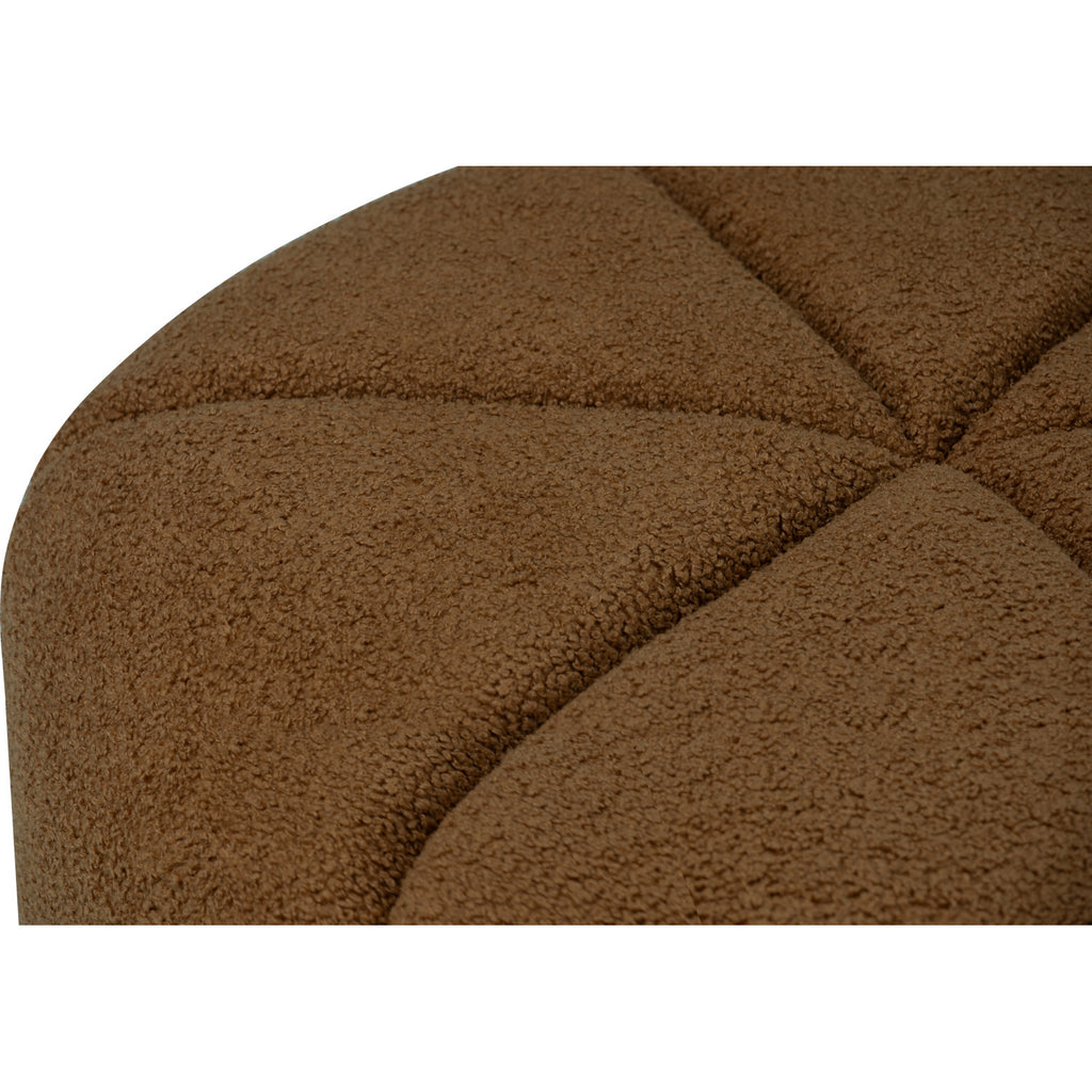 Bufey Dia 765 pouf in Caramel colour Teddy fabric.