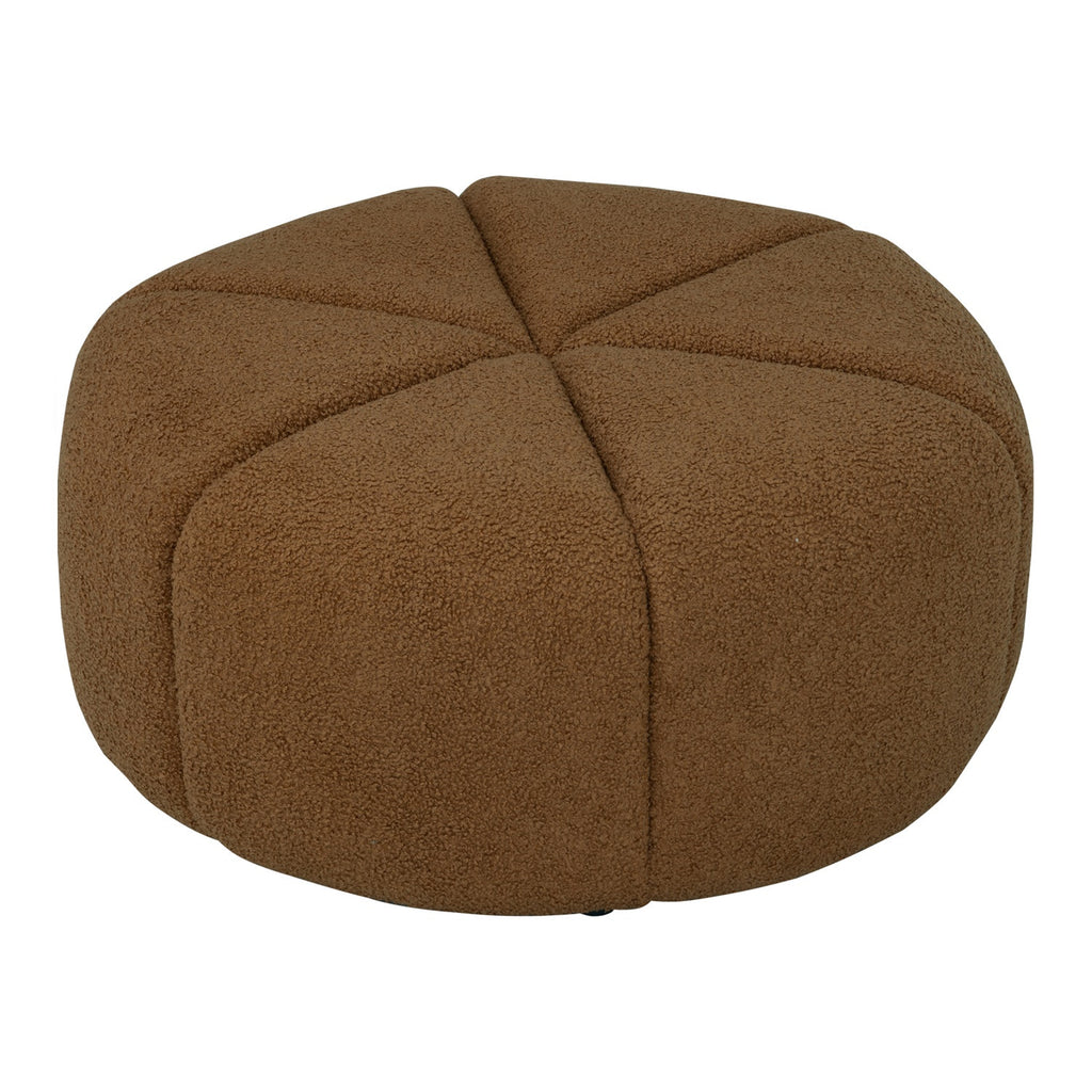 Bufey Dia 765 pouf in Caramel colour Teddy fabric.