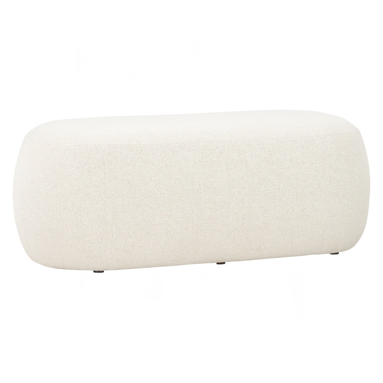 Lux 1000x500 pouf in Cream White colour Rubby fabric