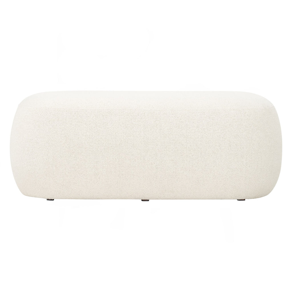 Lux 1000x500 pouf in Cream White colour Rubby fabric