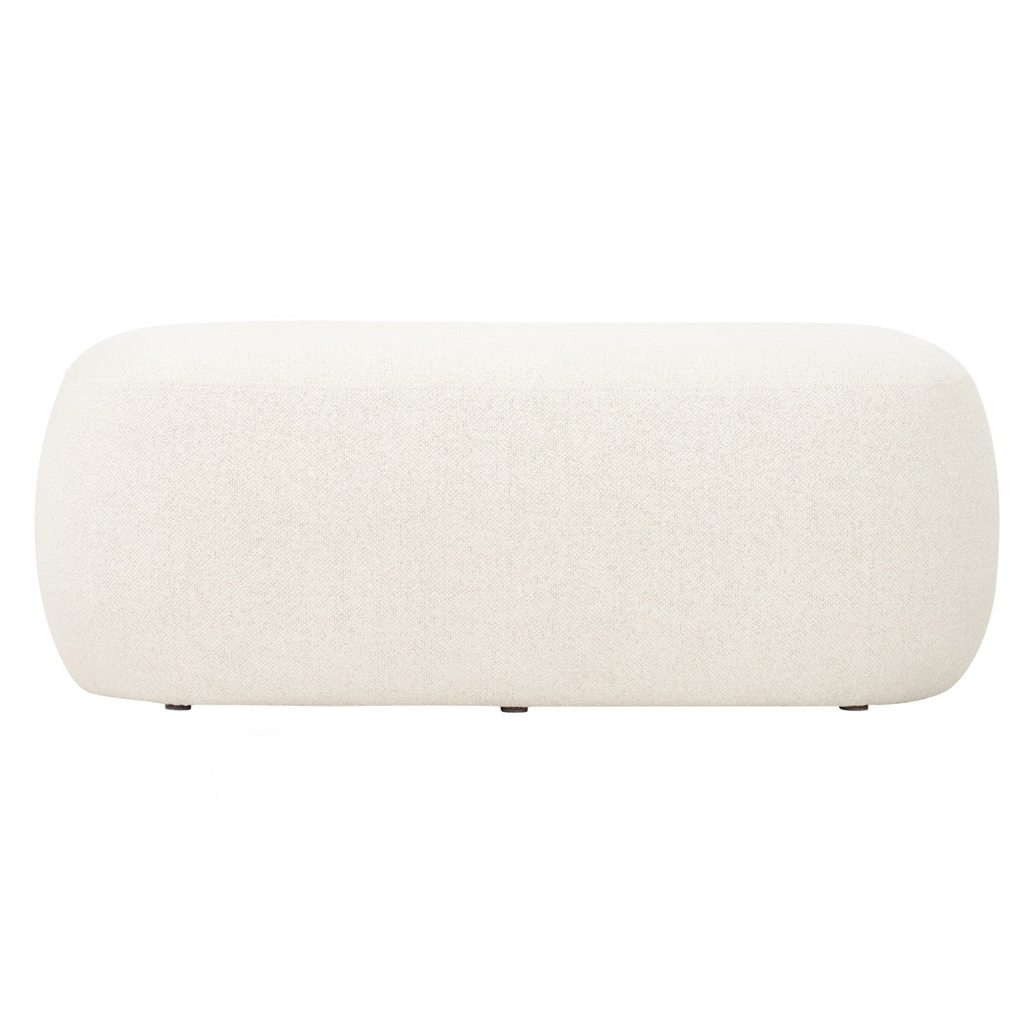 Lux 1000x500 pouf in Cream White colour Rubby fabric