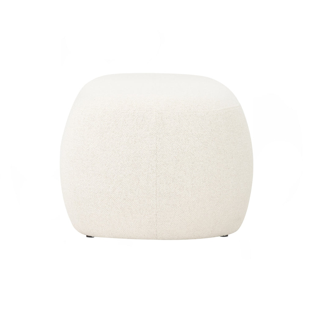 Lux 1000x500 pouf in Cream White colour Rubby fabric