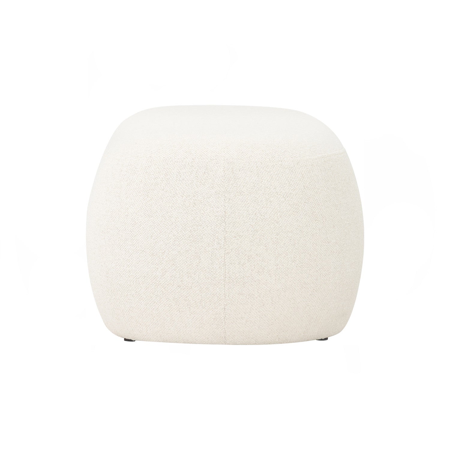 Lux 1000x500 pouf in Cream White colour Rubby fabric