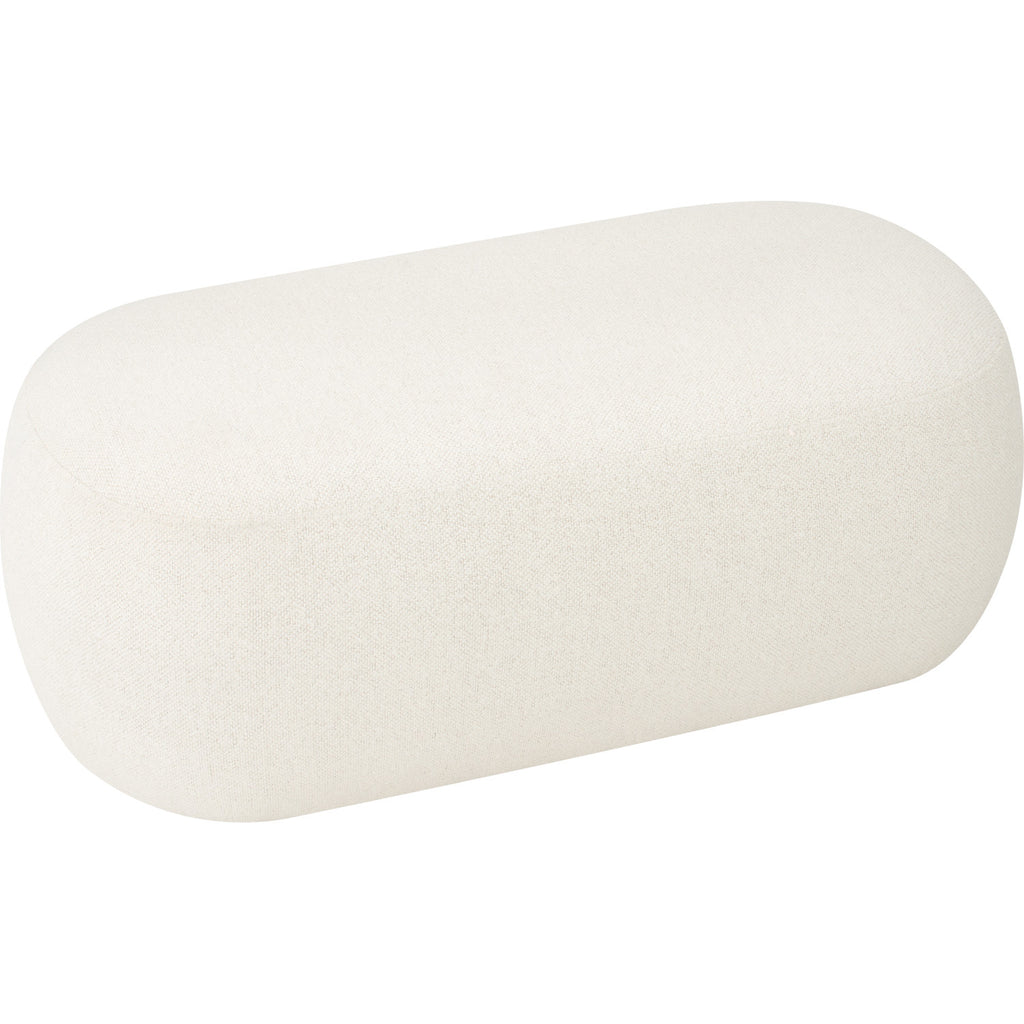 Lux 1000x500 pouf in Cream White colour Rubby fabric