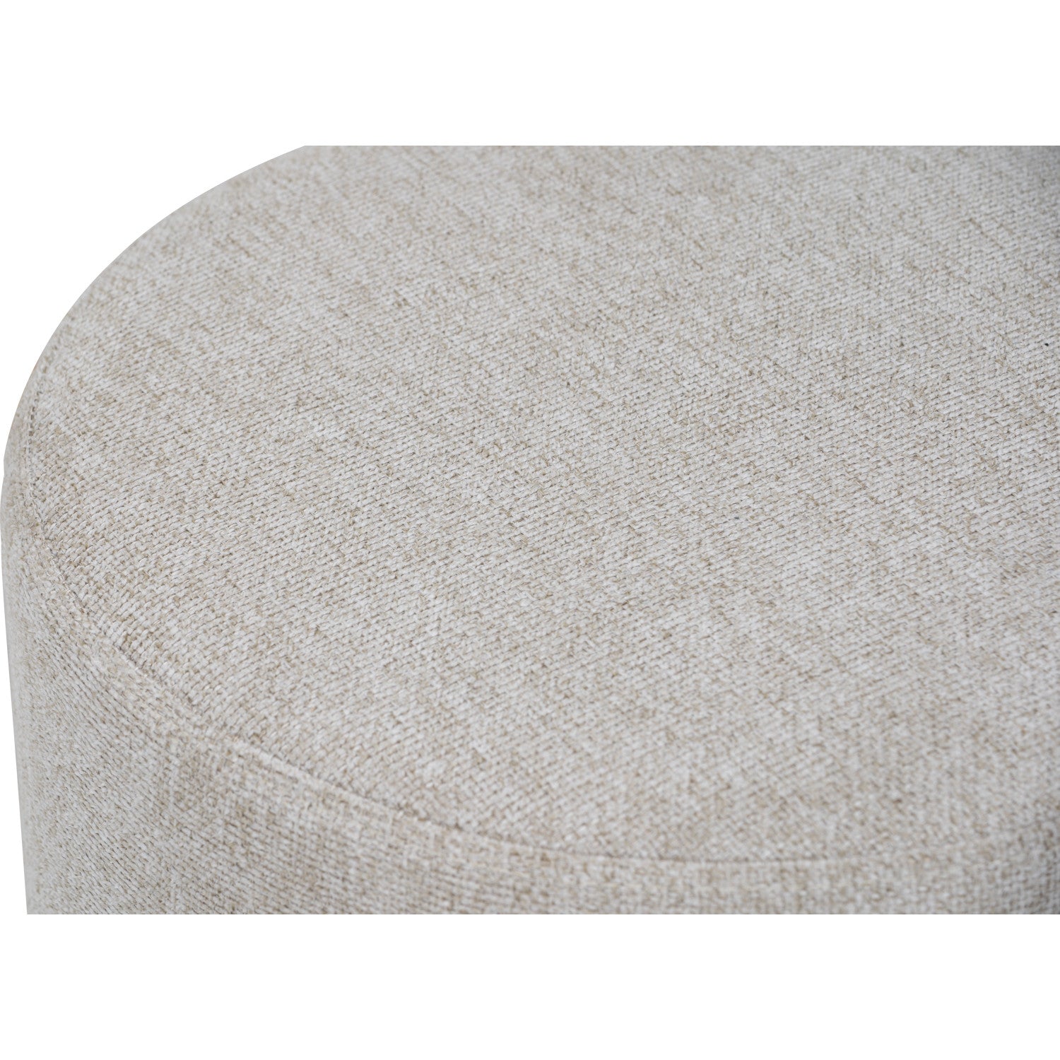 Aura 375ø pouf in Walnut veneer leg, Beige colour Moleen fabric