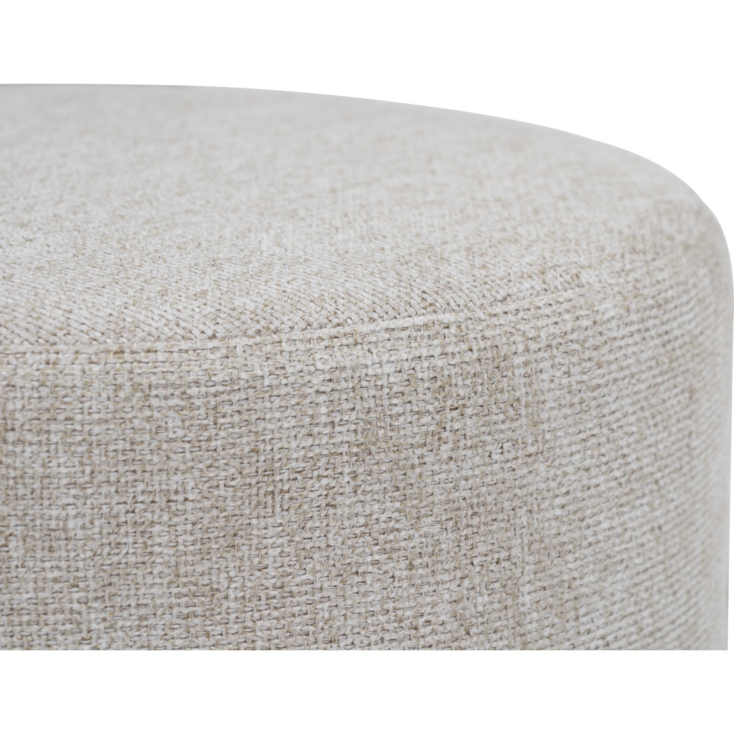 Aura 375ø pouf in Walnut veneer leg, Beige colour Moleen fabric
