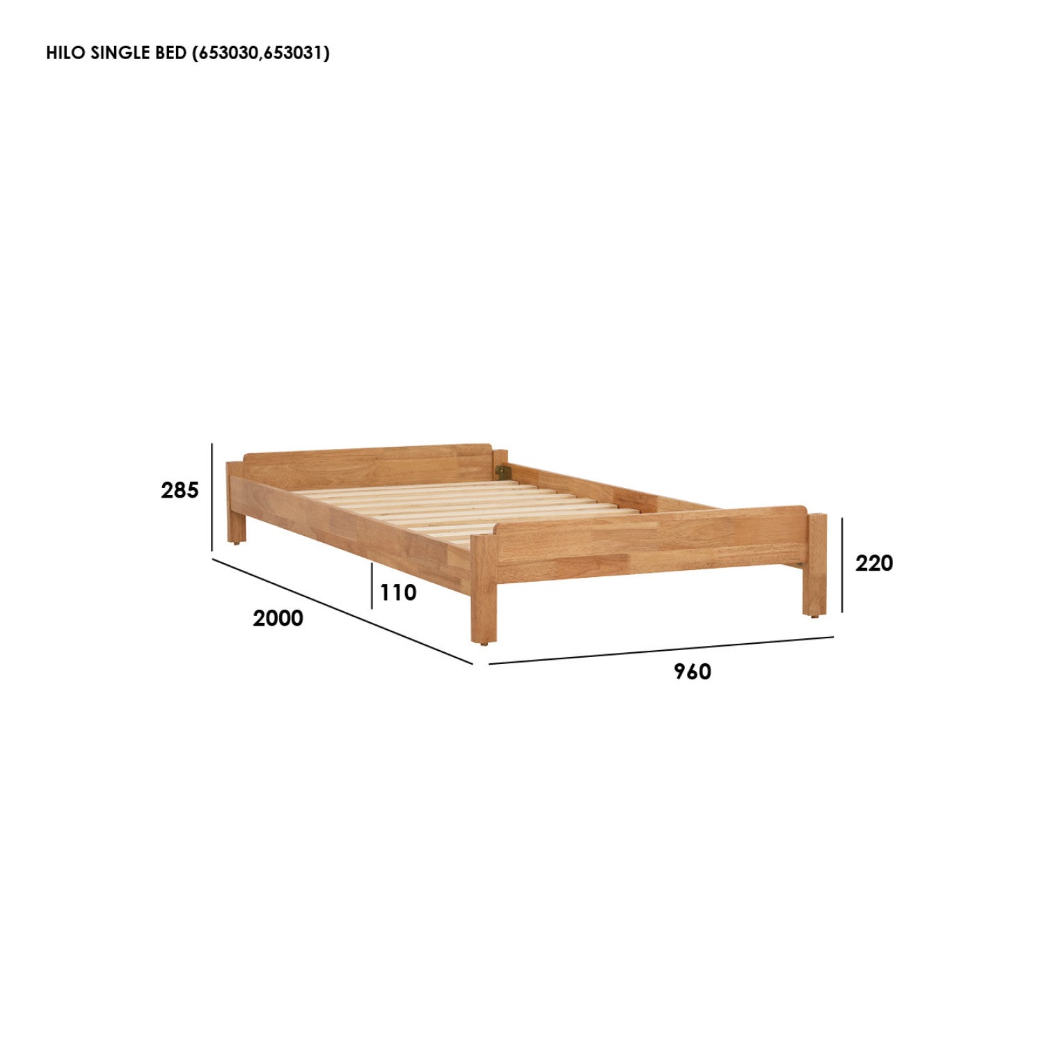 Hilo Single bed in Cocoa colour (Fit mattress: 910mm x 1930mm).