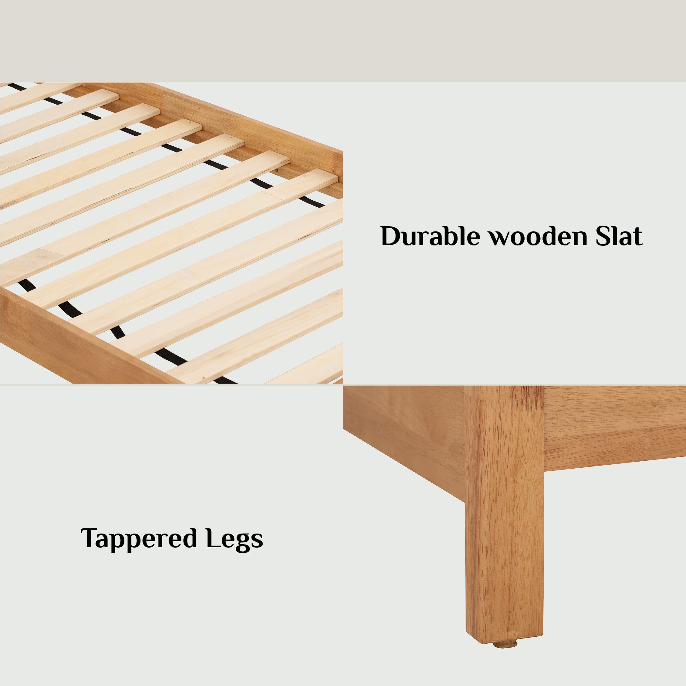 Hilo Single bed in Natural colour (Fit mattress: 910mm x 1930mm)