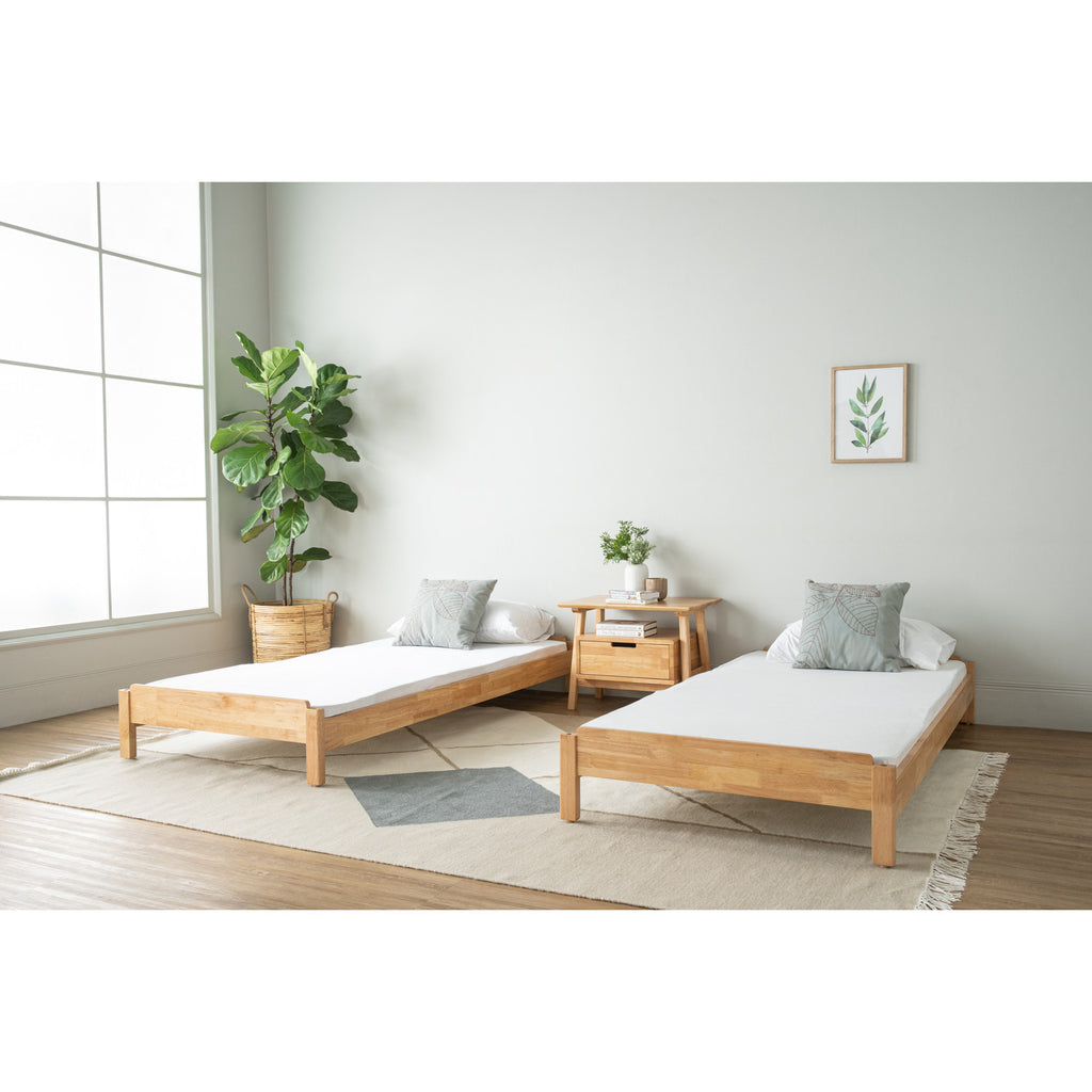 Hilo Single bed in Natural colour (Fit mattress: 910mm x 1930mm)