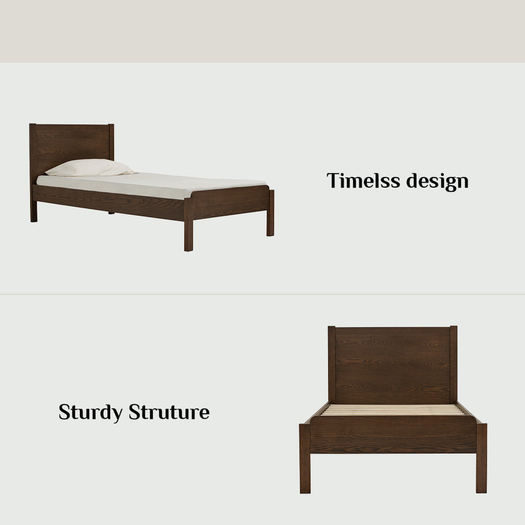 Hana Single bed in Cocoa colour (Fit mattress: 910mm x 1930mm)