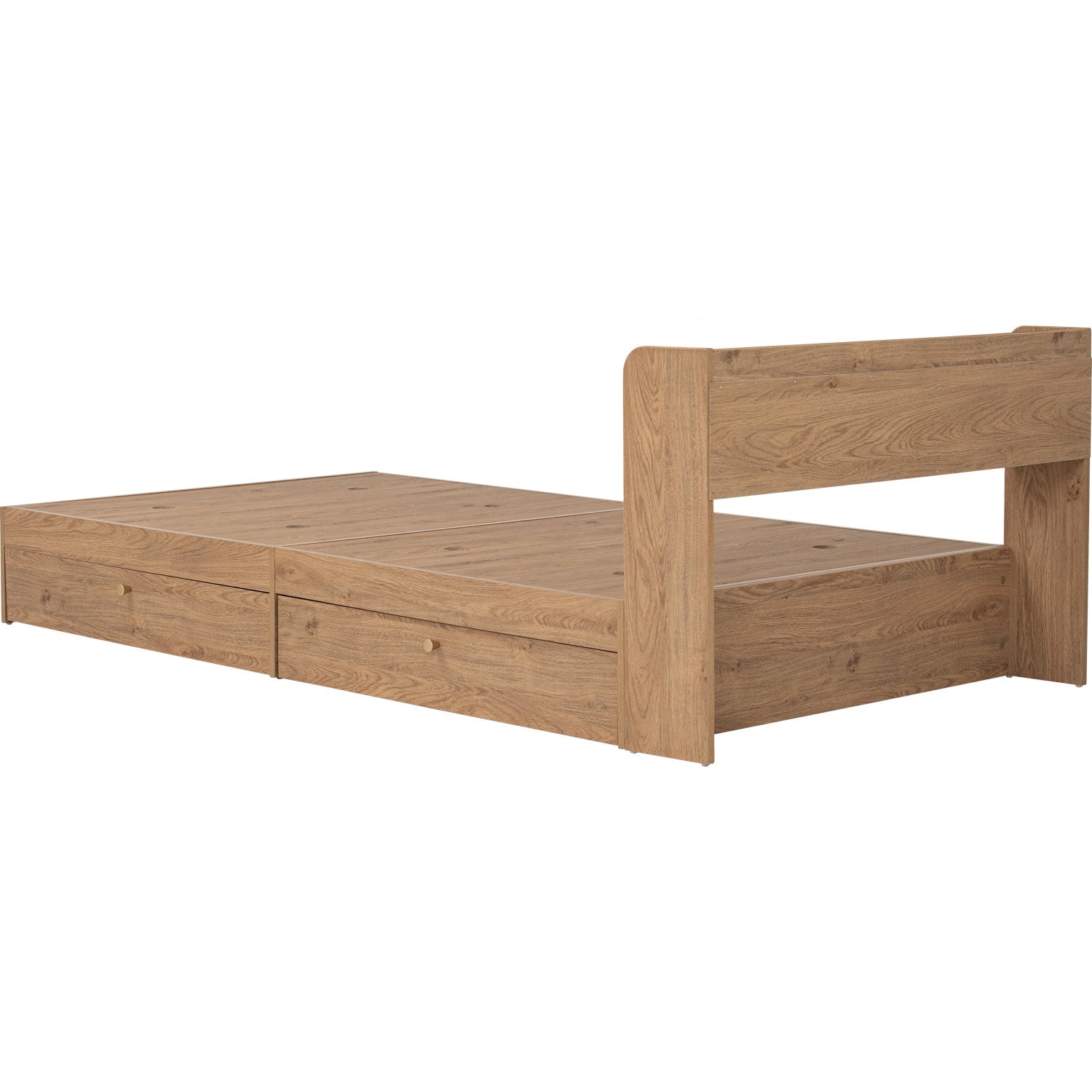 Hirado super single bed with storage in Oak colour (Fit mattress size 1070x1930)