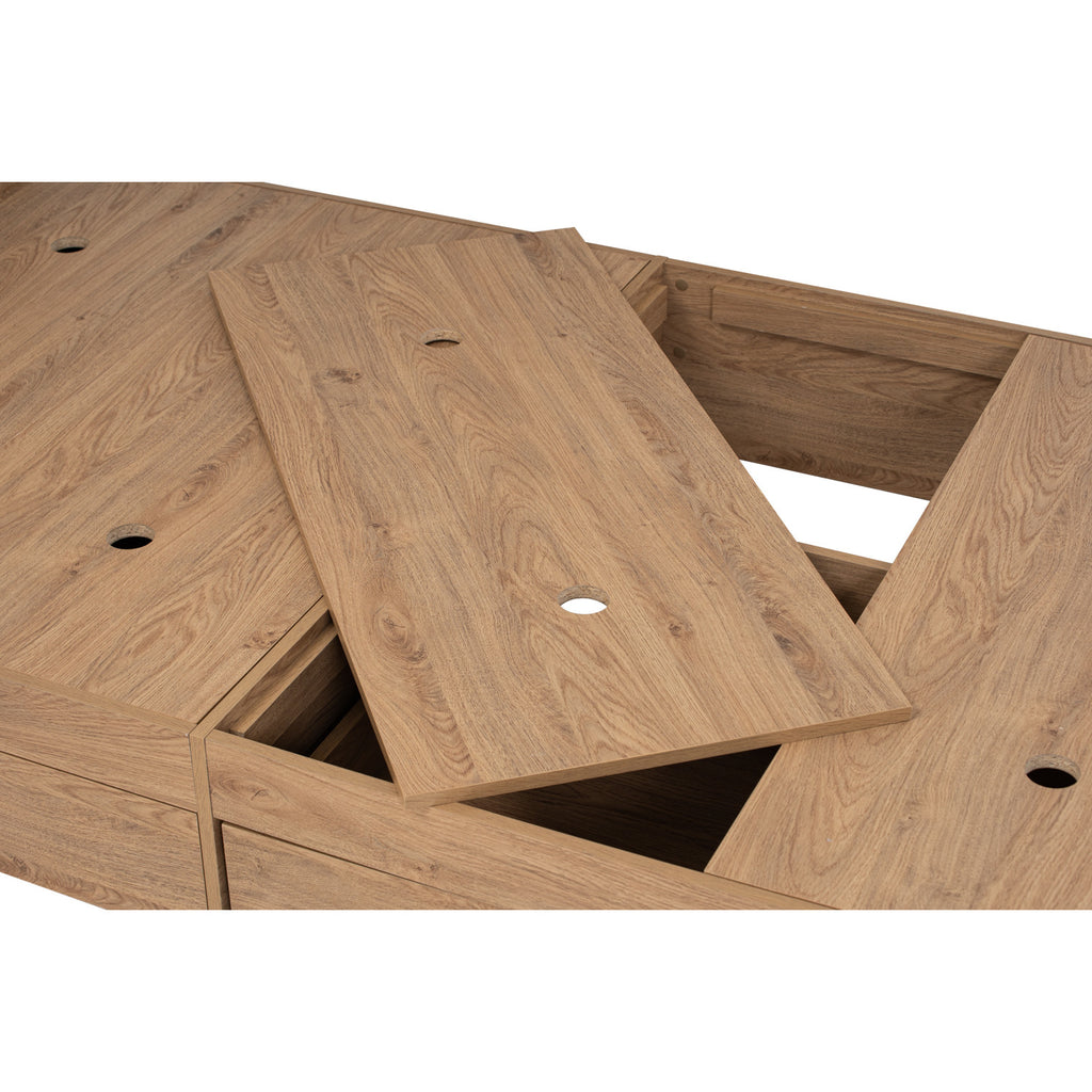 Hirado super single bed with storage in Oak colour (Fit mattress size 1070x1930)