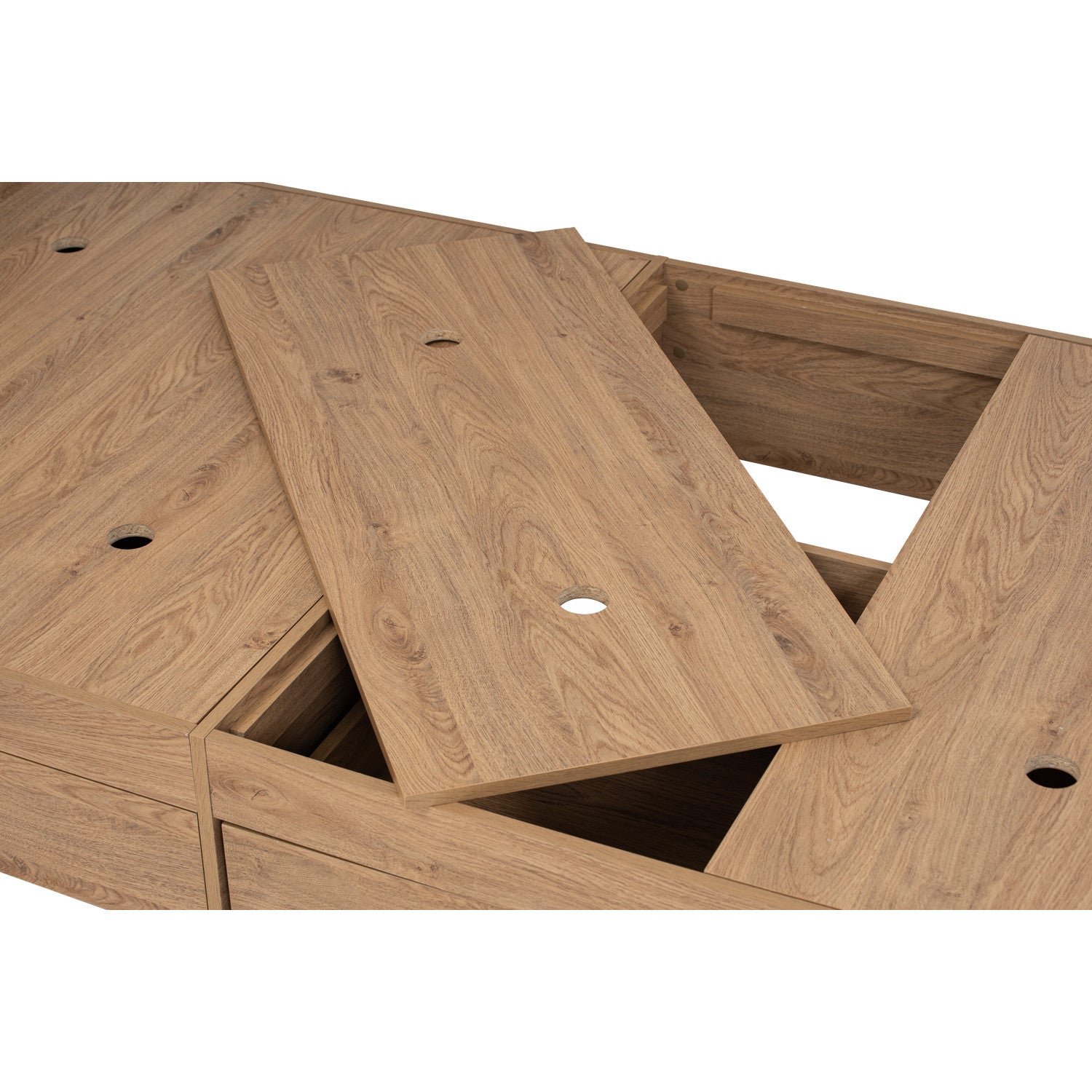 Hirado super single bed with storage in Oak colour (Fit mattress size 1070x1930)