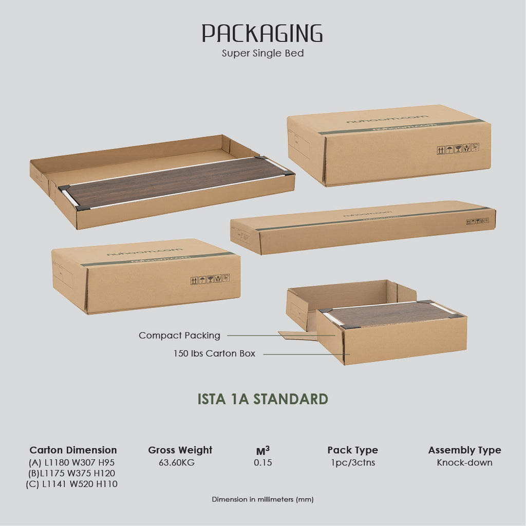 Hirado super single bed with storage in Oak colour (Fit mattress size 1070x1930)