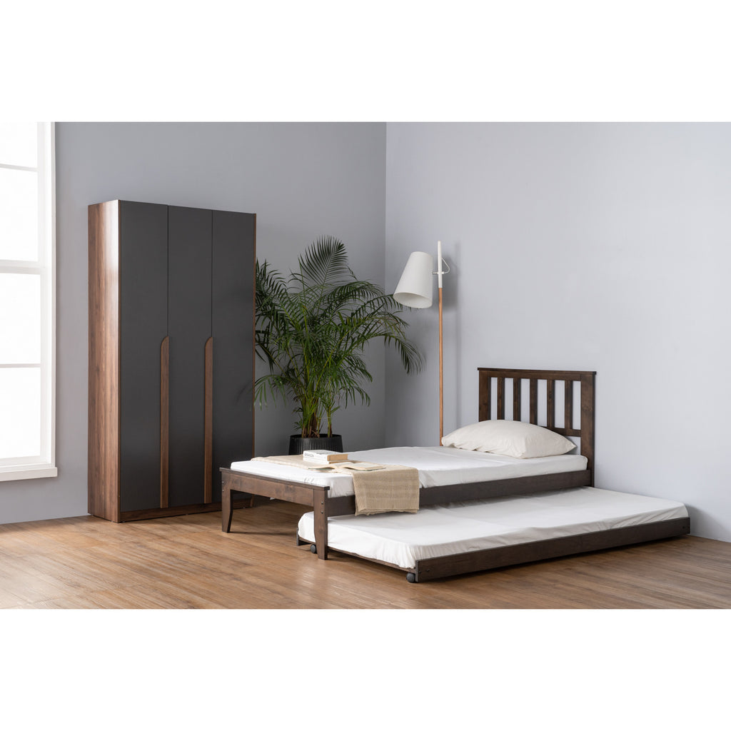 Hadley single bed in Dark Chestnut colour