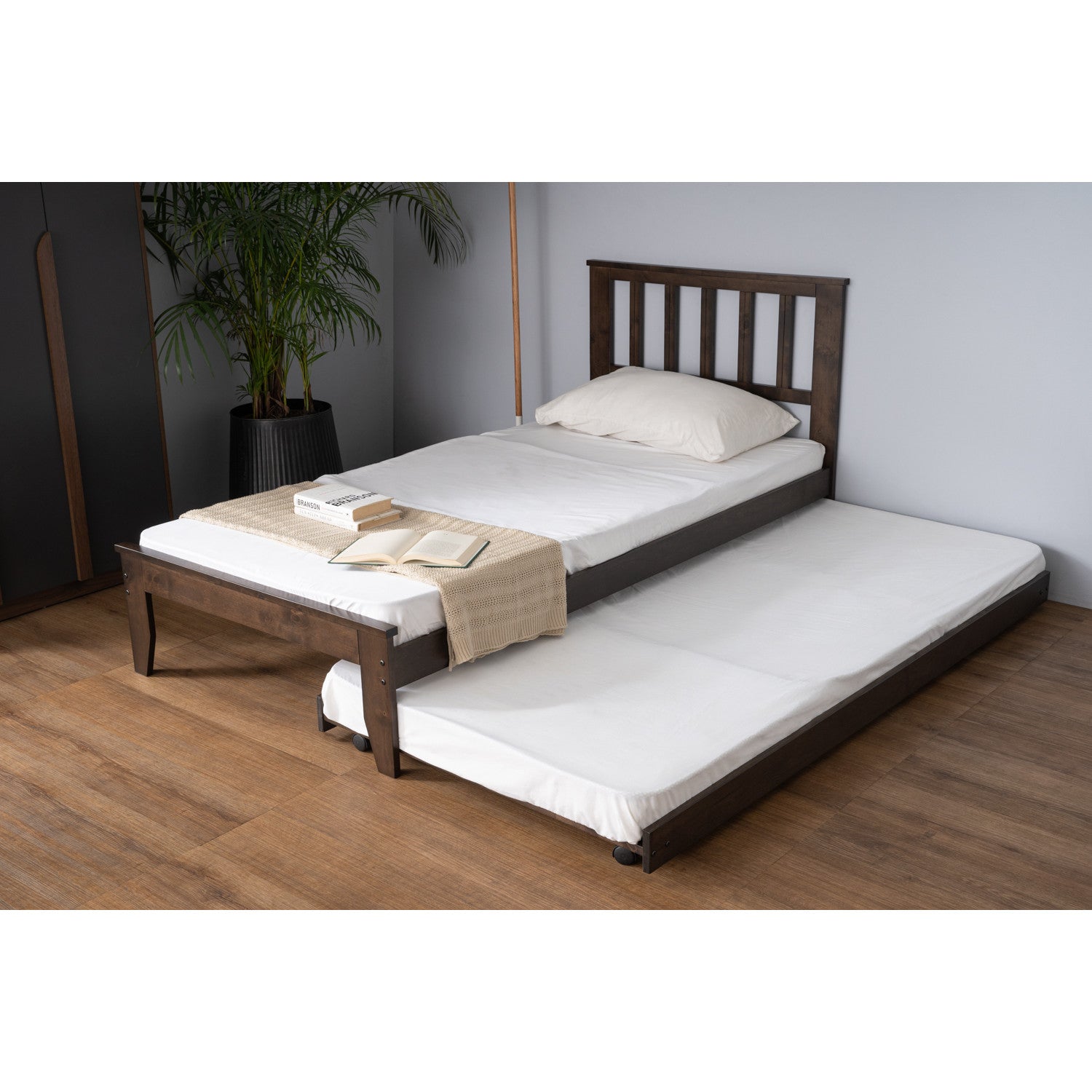 Hadley single bed in Dark Chestnut colour