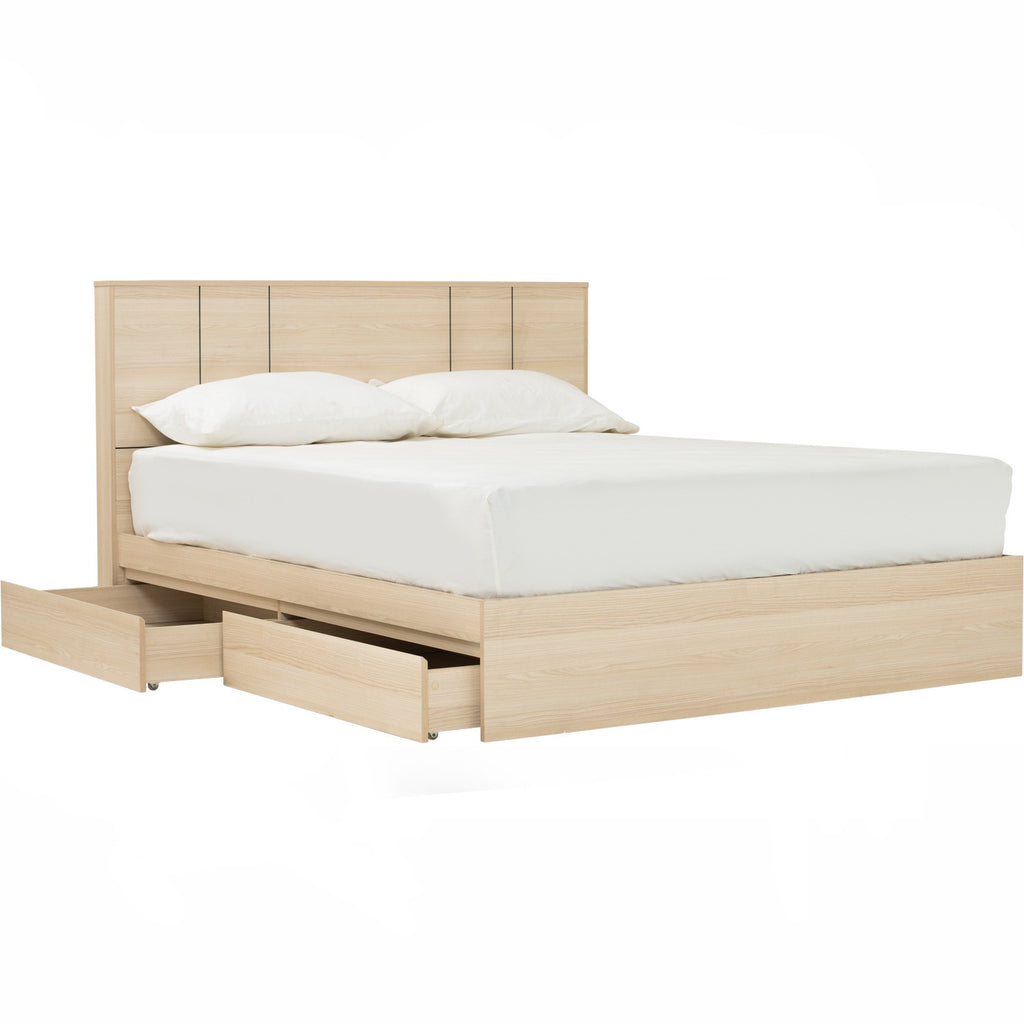 Harrington Queen bed with storage in Coimbra colour (Fit mattress: 1500mm x 1900mm)