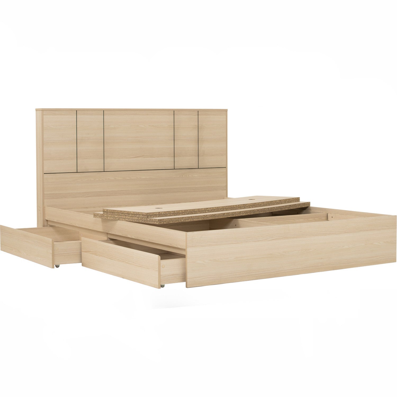 Harrington Queen bed with storage in Coimbra colour (Fit mattress: 1500mm x 1900mm)