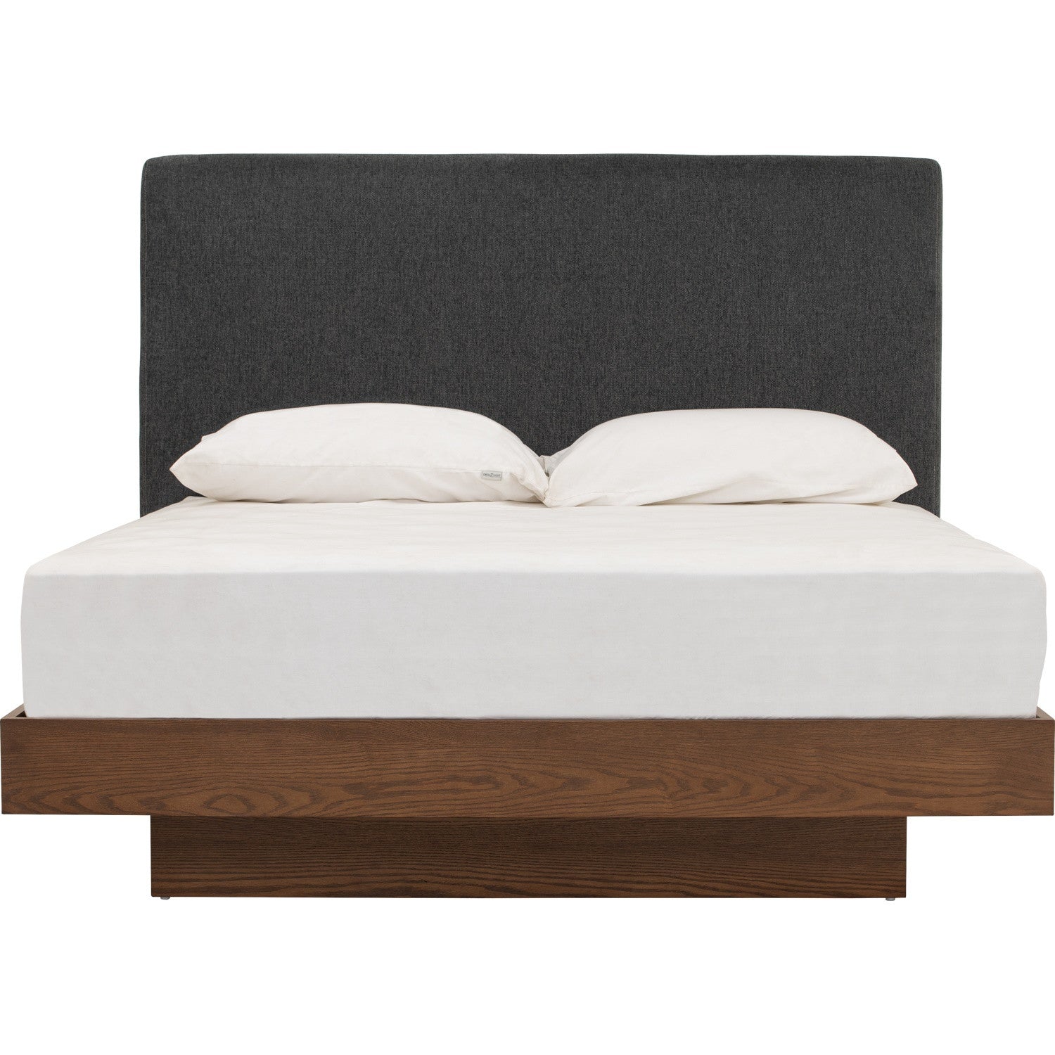 Yume Queen Bed in Cocoa colour body, Antharacite colour Belfast fabric (Fit mattress: 1530x1930mm - Bed Panel)