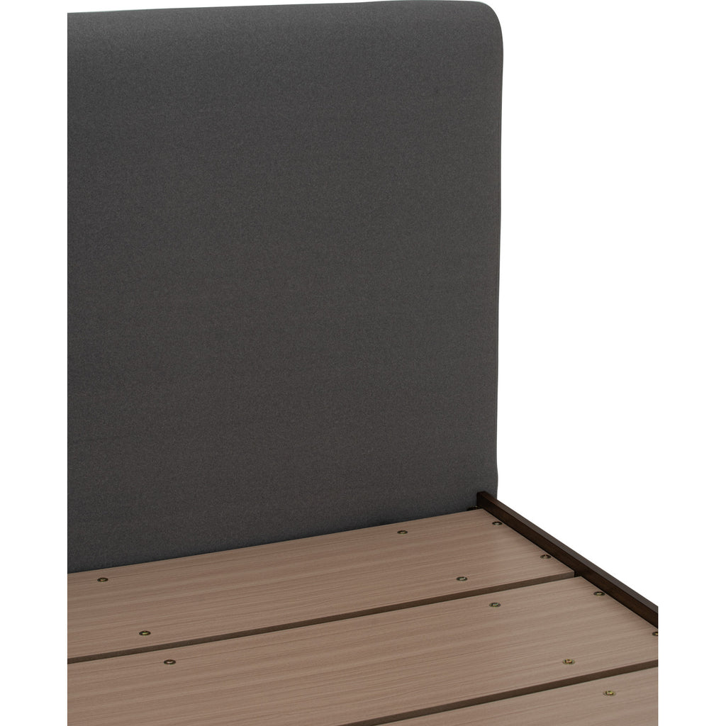 Yume Queen Bed with storage on Natural colour body, Grey Mist colour Mohair fabric (Pet friendly fabric) (Fit mattress: 1530x1930mm - Bed Panel)