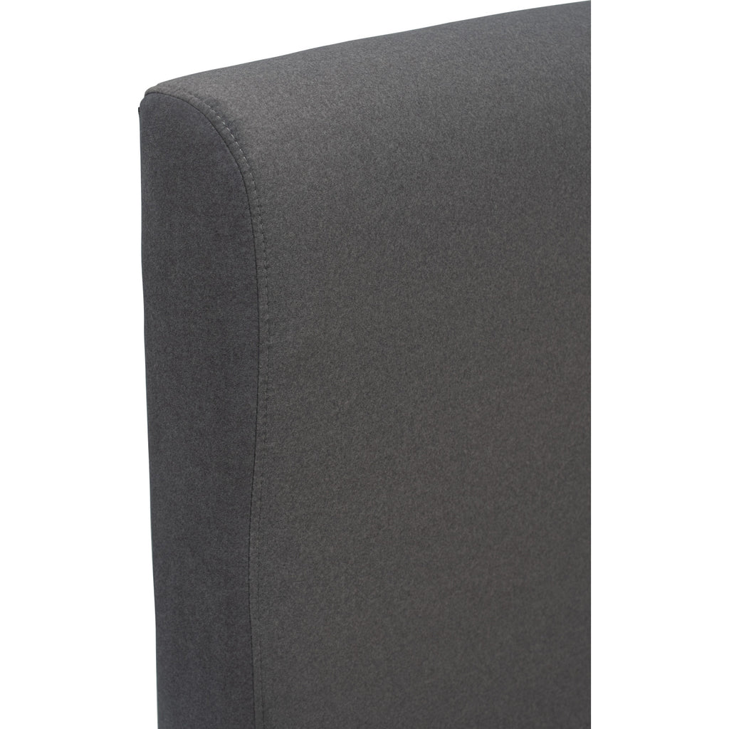 Yume Queen Bed with storage on Natural colour body, Dark Grey colour Mohair fabric (Pet friendly fabric) (Fit mattress: 1530x1930mm - Bed Panel)