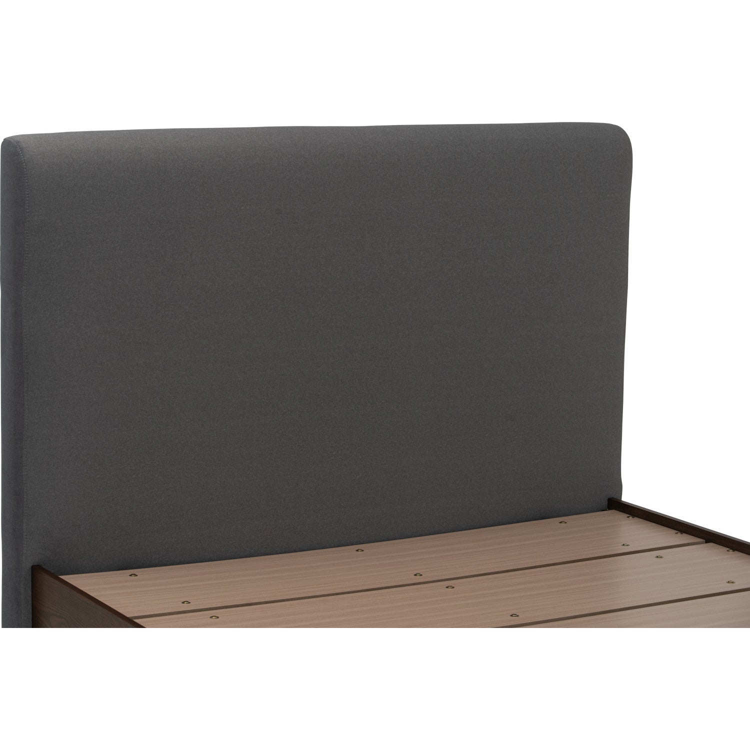 Yume Queen Bed with storage on Natural colour body, Grey Mist colour Mohair fabric (Pet friendly fabric) (Fit mattress: 1530x1930mm - Bed Panel)