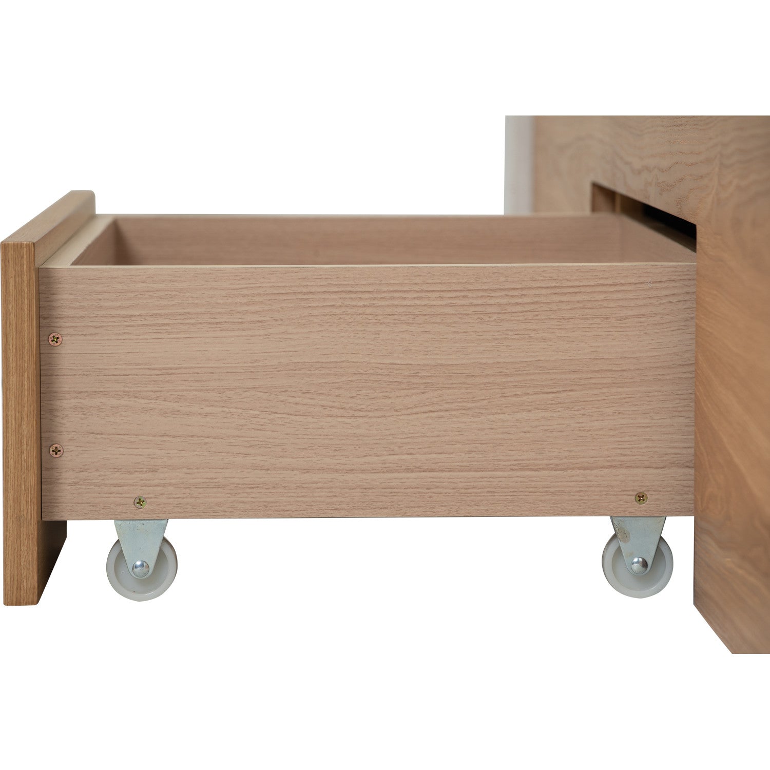 Mola Queen Bed with storage on Natural colour body, Grey Mist colour Mohair fabric (Pet friendly fabric) (Fit mattress: 1530mm x 1930mm).