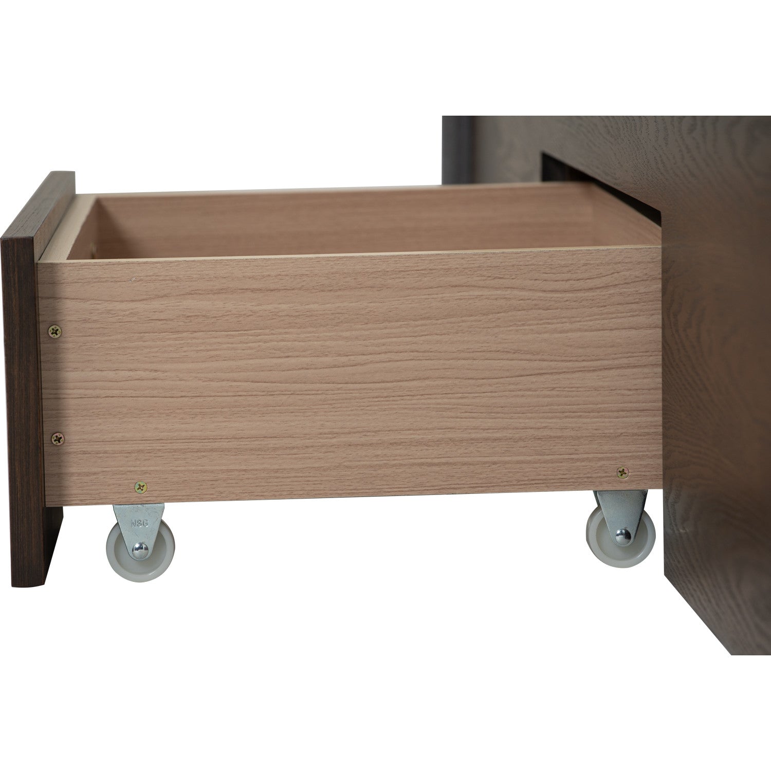 Mola Queen Bed with storage on Cocoa colour body, Dark Grey colour Mohair fabric (Pet friendly fabric) (Fit mattress: 1530mm x 1930mm).