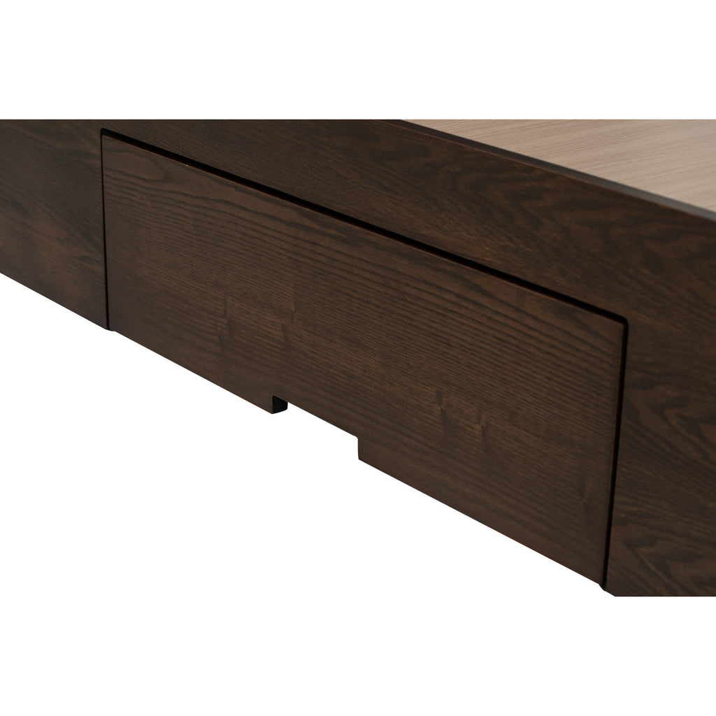 Mola Queen Bed with storage on Cocoa colour body, Dark Grey colour Mohair fabric (Pet friendly fabric) (Fit mattress: 1530mm x 1930mm).