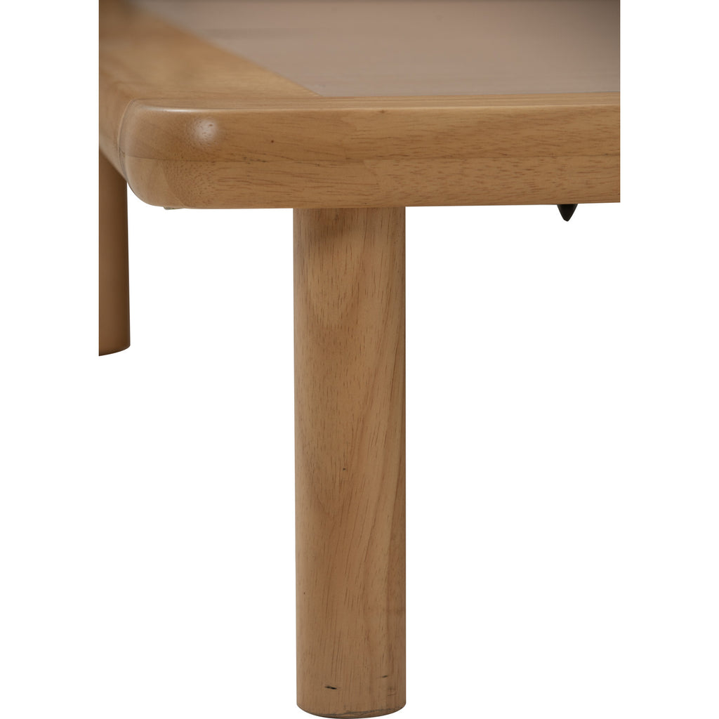 Plato Queen bed with side table in Natural colour (Fit mattress: 1530mm x 1930mm-Bed panel)