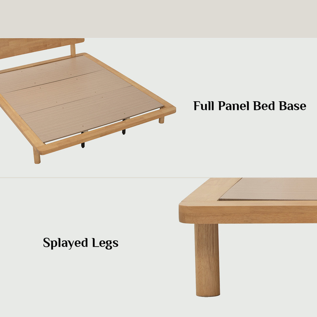 Platt Queeb bed in Natural colour (Fit mattress: 1530mm x 1930mm-Bed panel).