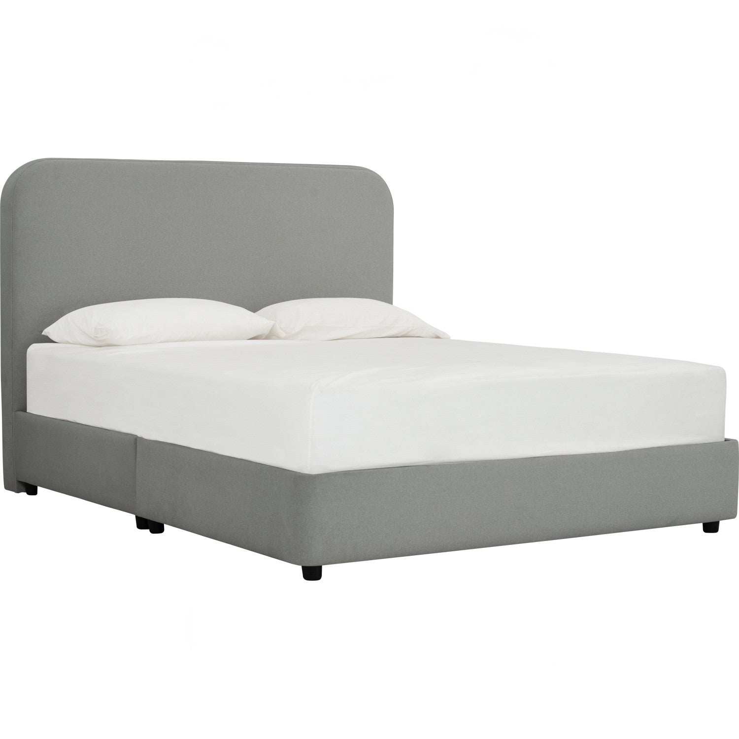 Ponyo Queen divan bed in Warm Grey colour Mohair fabric (Fit mattress : 1530mm x 1930mm)
