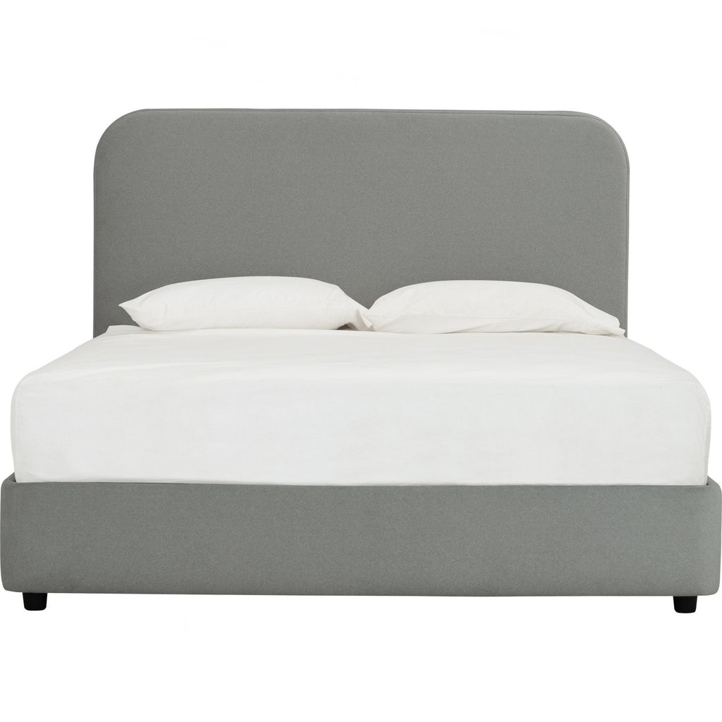 Ponyo Queen divan bed in Warm Grey colour Mohair fabric (Fit mattress : 1530mm x 1930mm)