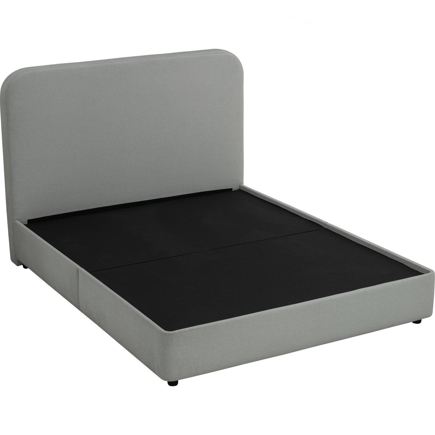 Ponyo Queen divan bed in Warm Grey colour Mohair fabric (Fit mattress : 1530mm x 1930mm)