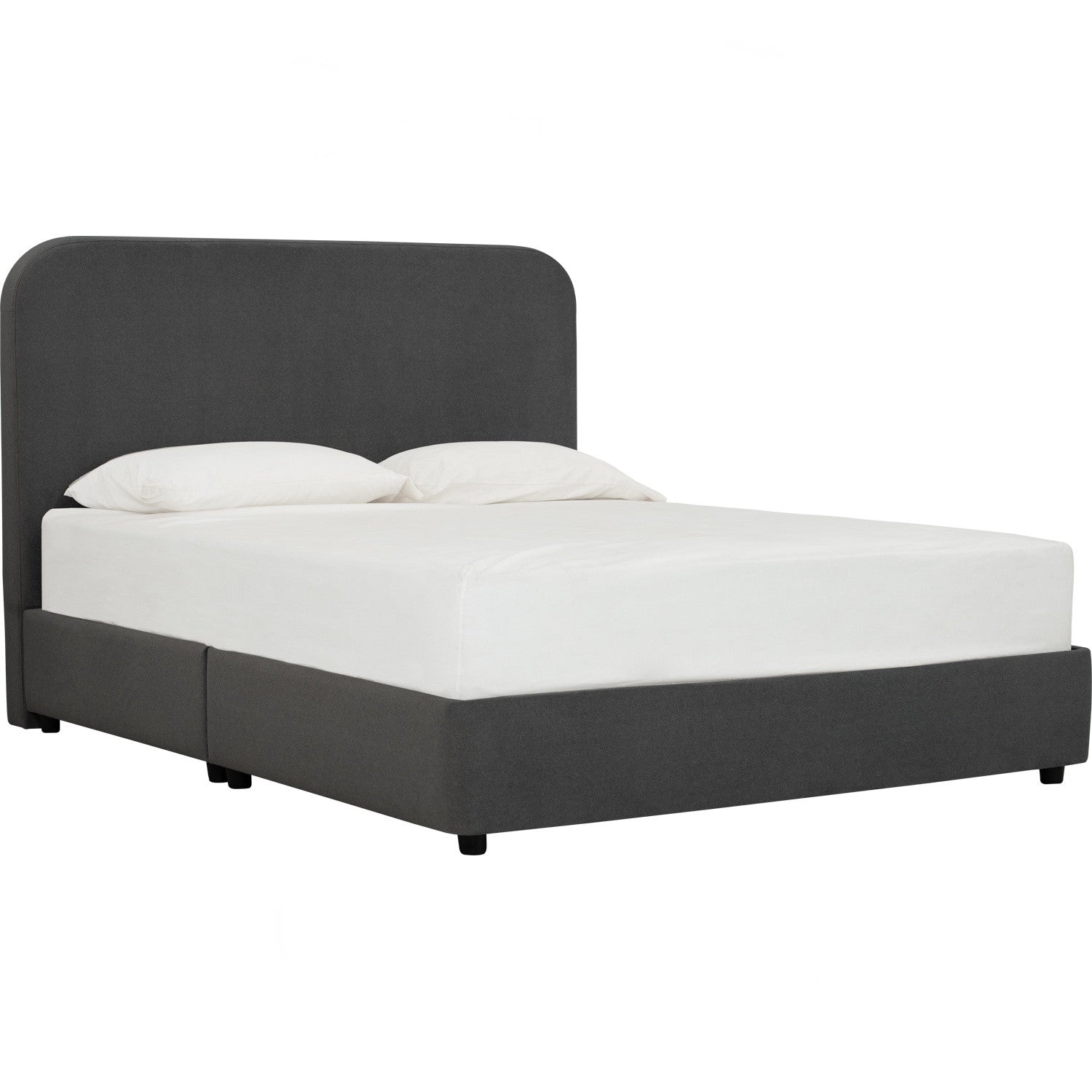 Ponyo Queen divan bed in Dark Grey colour Mohair fabric (Fit mattress : 1530mm x 1930mm)