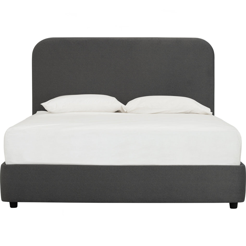 Ponyo Queen divan bed in Dark Grey colour Mohair fabric (Fit mattress : 1530mm x 1930mm)