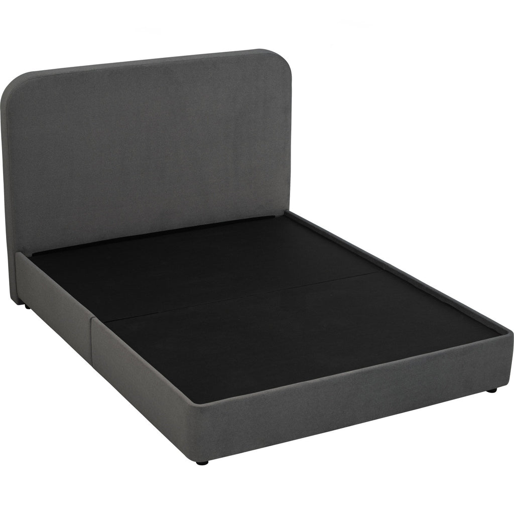 Ponyo Queen divan bed in Dark Grey colour Mohair fabric (Fit mattress : 1530mm x 1930mm)
