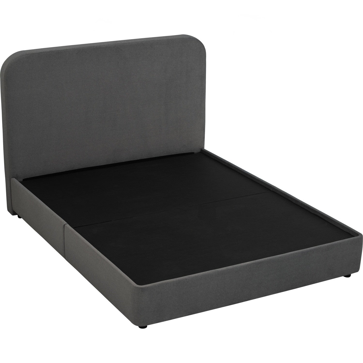 Ponyo Queen divan bed in Dark Grey colour Mohair fabric (Fit mattress : 1530mm x 1930mm)