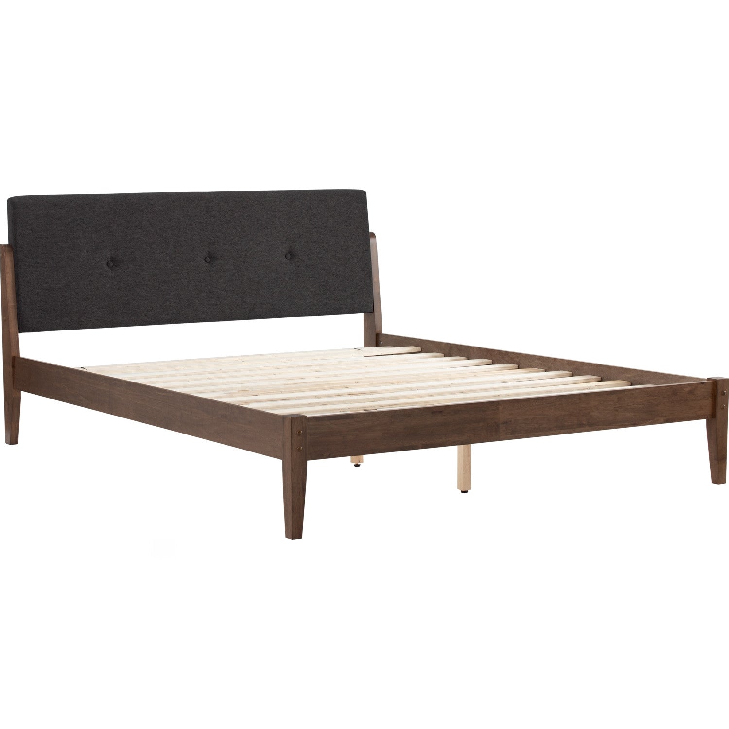 Tucker King Bed on Cocoa colour leg, Seal colour Dimity fabric (Fit mattress: 1820mm x 1910mm).