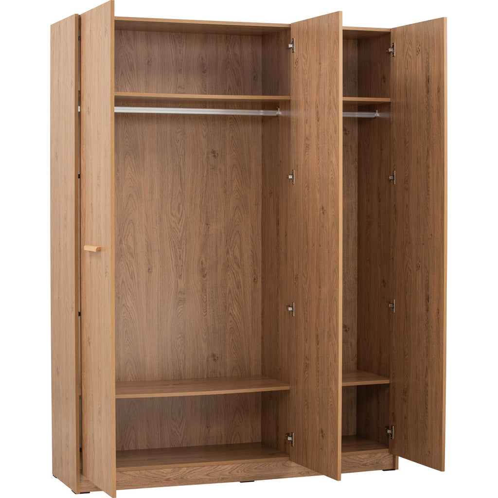 Samos 3 door wardrobe in Oak colou
