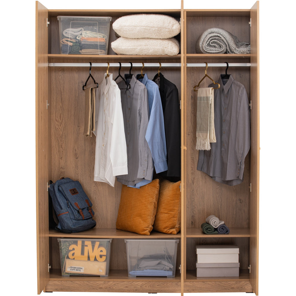 Samos 3 door wardrobe in Oak colou