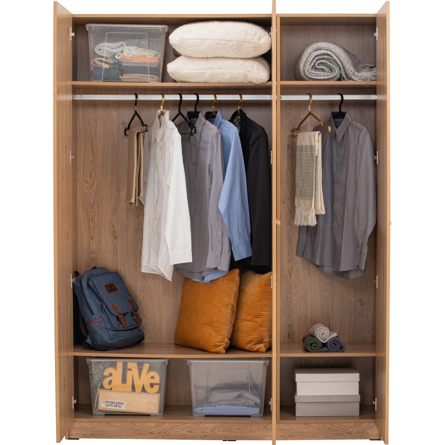 Samos 3 door wardrobe in Oak colou