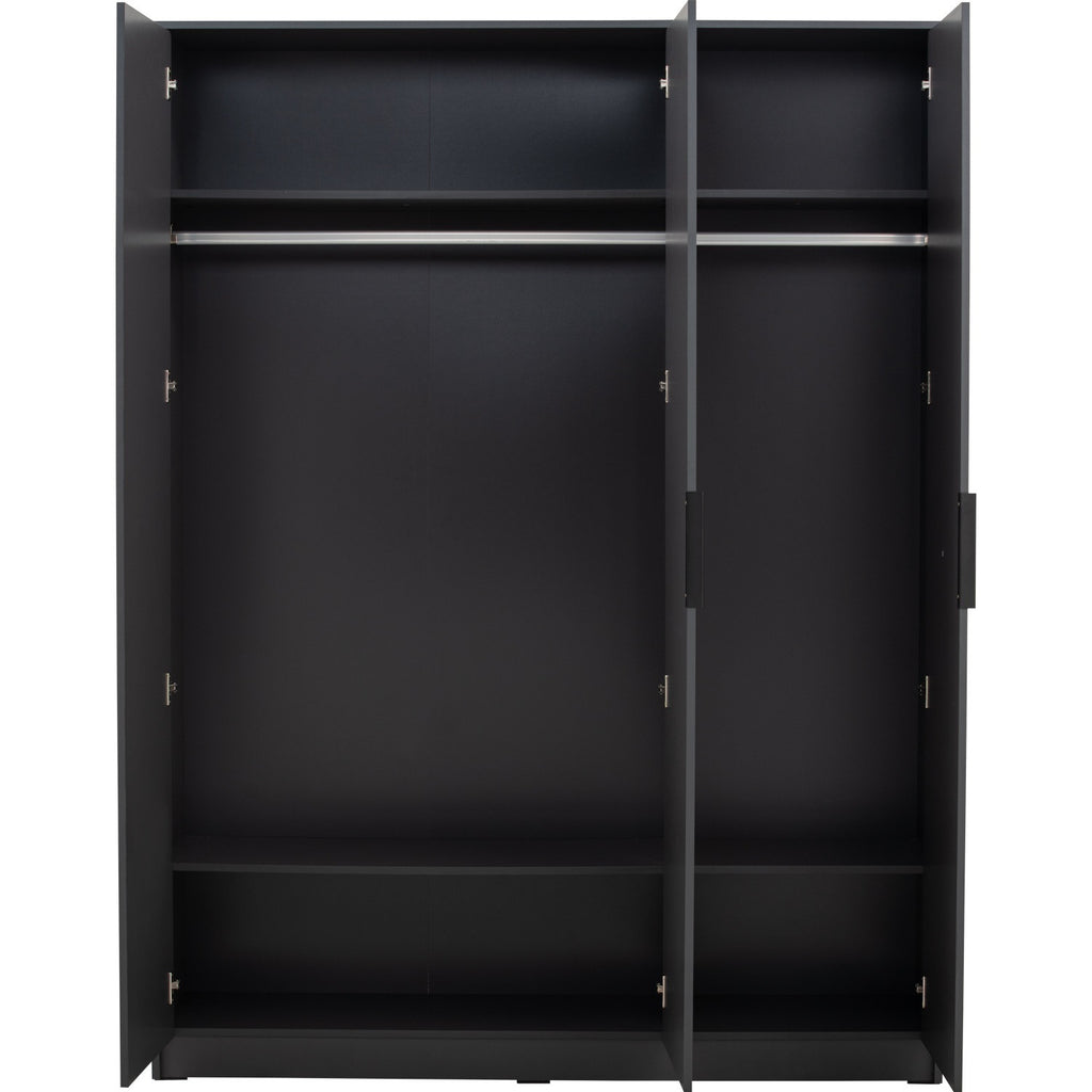 Volos 3 door wardrobe in Black colour