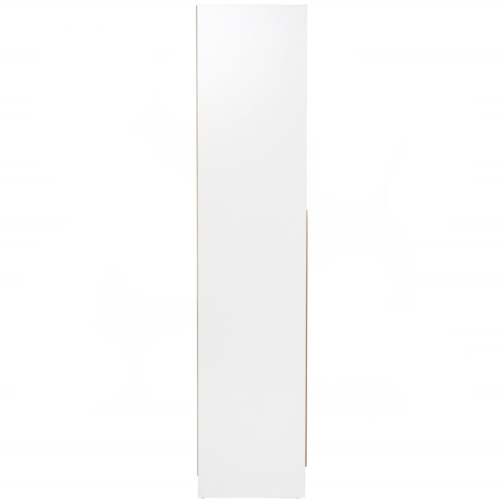 Mando 2 door wardrobe in White colour body, Oak colour handle (MB Paper)
