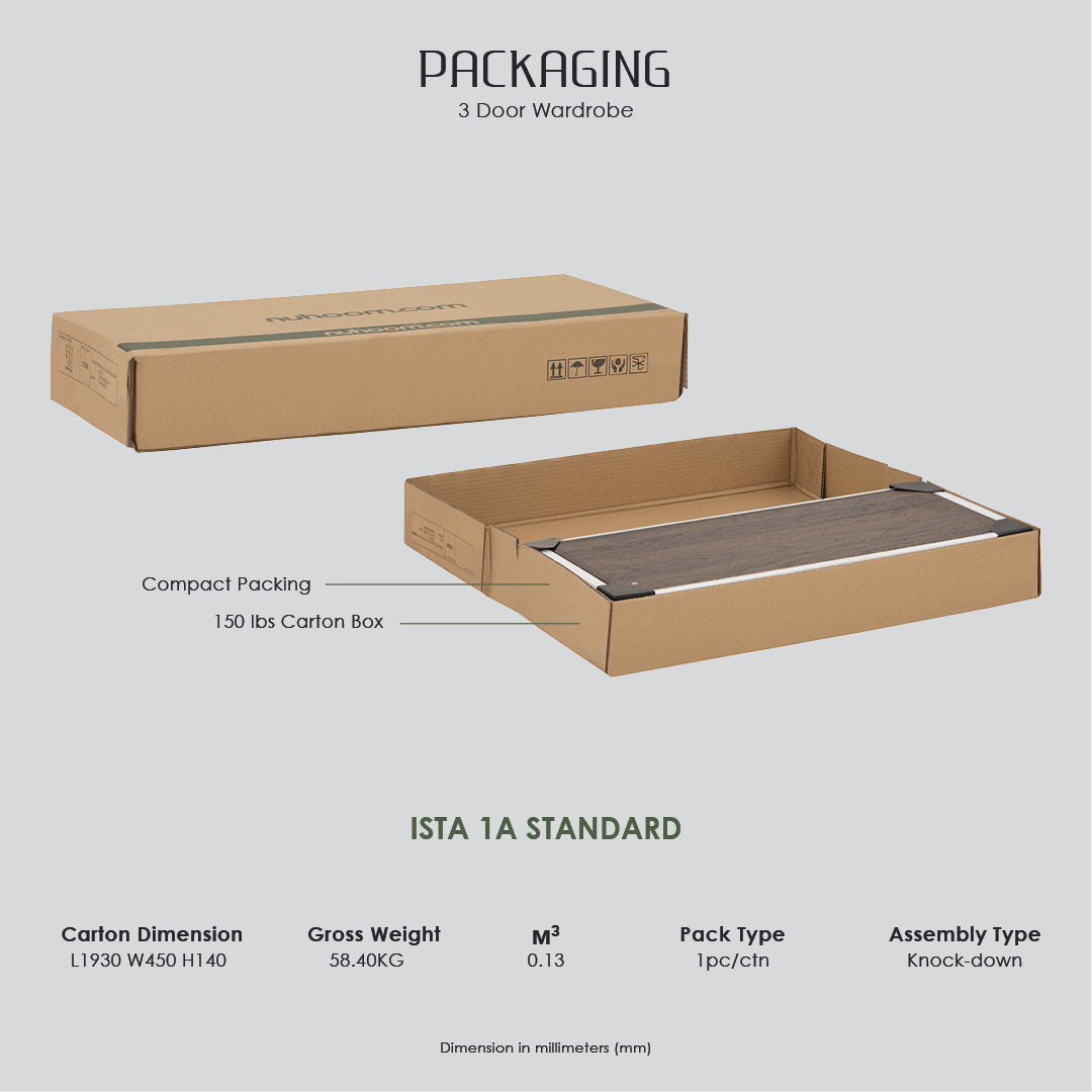 Mando 2 door wardrobe in Walnut colour body and handle, Black colour door.