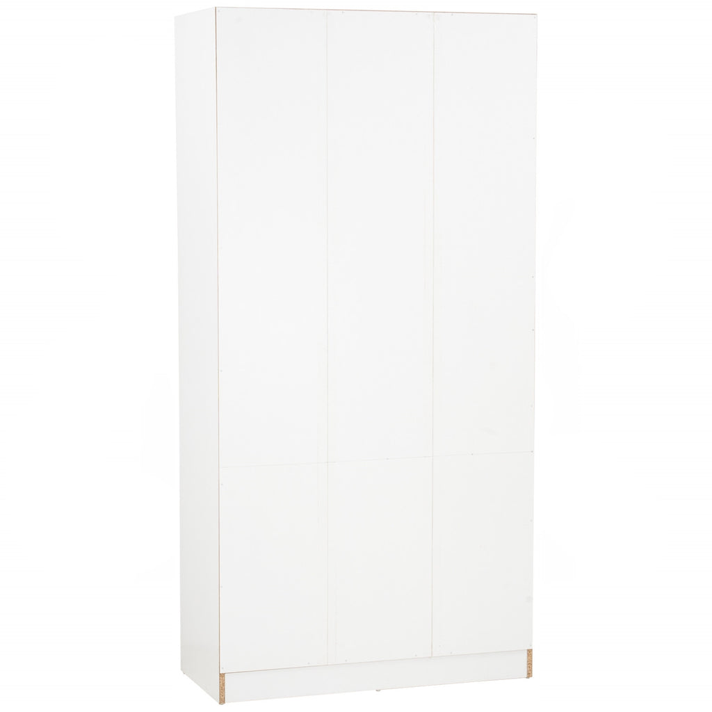 Mando 3 door wardrobe in White colour body, Oak colour handle (MB Paper)
